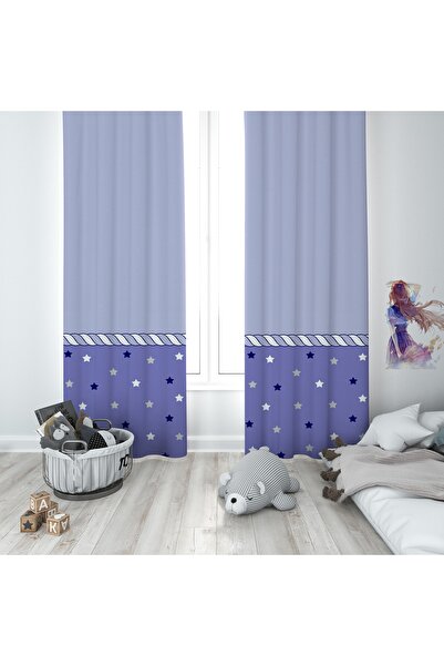 MODA Зовсім інша дитяча кімната з двома крилами з фіолетовими зірками Bmfp-059