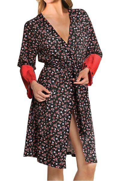 Miorre Rochie de damă din bumbac pieptănat cu mânecă lungă