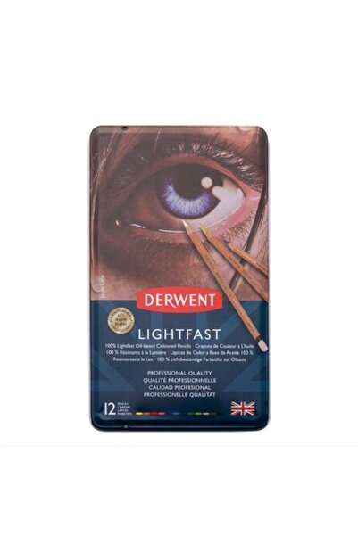 Derwent Lightfast Curry Colored Pencil Set 12 Pieces Tin Box