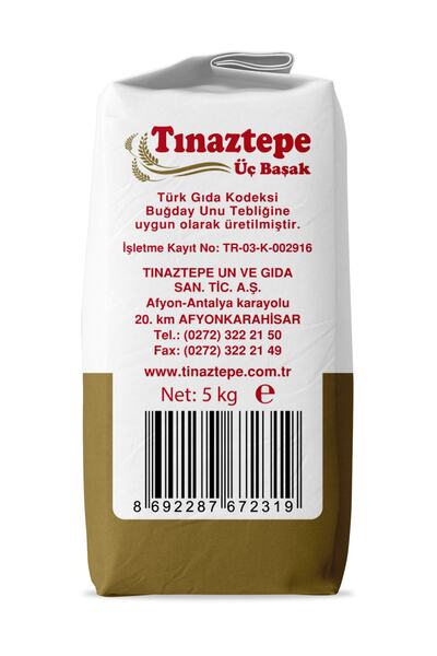 TINAZTEPE UN Üçbaşak Sarı Buğday Unu 5 Kg (pastalık Ve Böreklik)