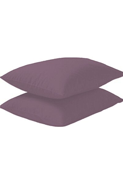 SNR HOME COLLECTION 2'li Mürdüm Pamuklu 50x70 Kapaklı Yastık Kılıfı