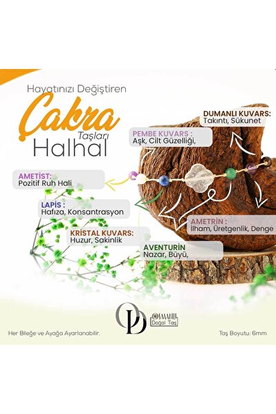 OSMANLI DEĞERLİ TAŞ Sertifikalı Çakra Taşları Halhal 6 Mm, B927