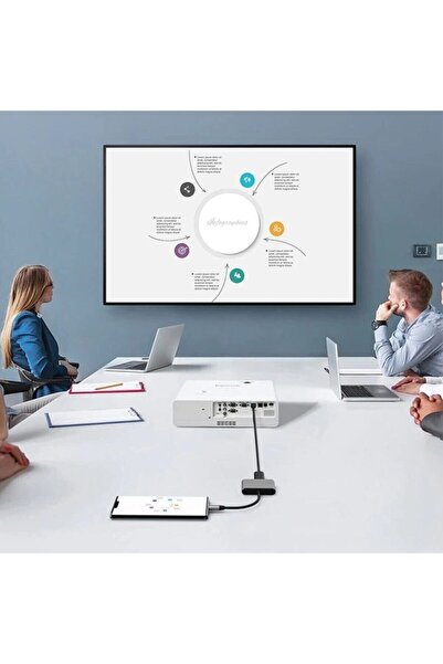 Daytona Cf01 3in1 Type-c To Hdmı Usb 3.0 Projeksiyon Görüntü Yansıtıcı Dönüştürücü - Sılver