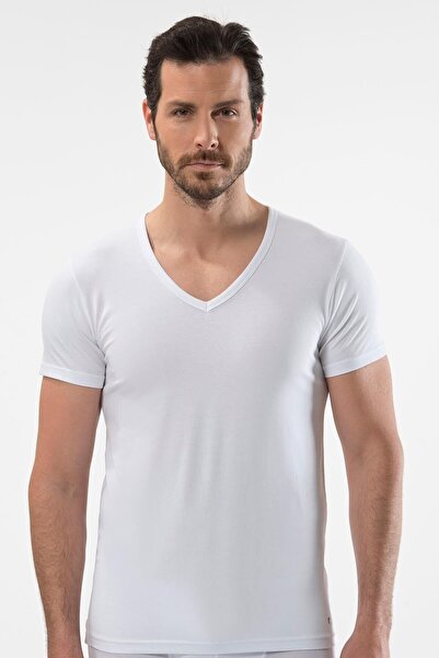 Cacharel 3 Pieces Men's V-Neck Short Sleeve T-shirt 95% Cotton 5% Elastane