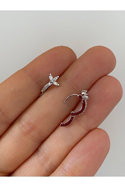 Arescollection Cerrahi Çelik Tragus Helix Lobe Uyumlu Halka Piercing Küpe