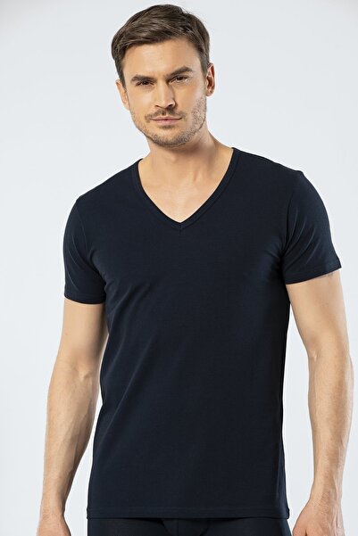 Cacharel 5 Pieces Men's V-Neck Short Sleeve T-shirt 95% Cotton 5% Elastane