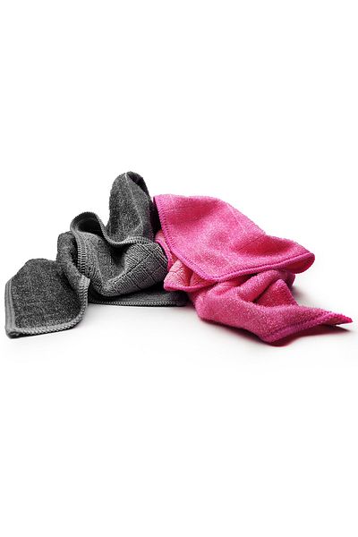 SmartBee Hobee 2 Pack Checkered Glitter Scrubbing Cloth 40x40 320gsm - Pink/grey