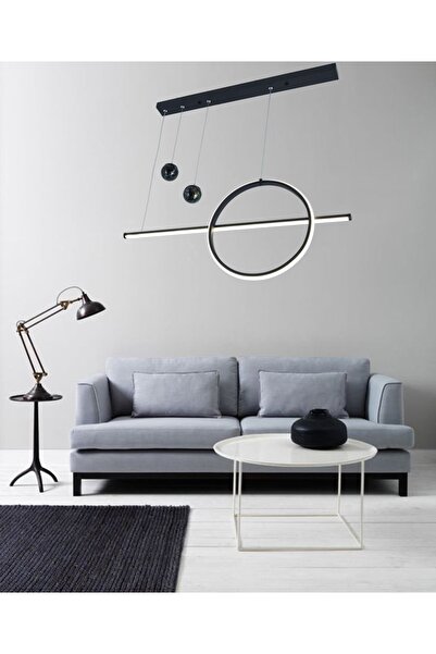 TT AYDINLATMA Tt026-sy Mat Siyah ( 3 Renk Işık ) Led Avize