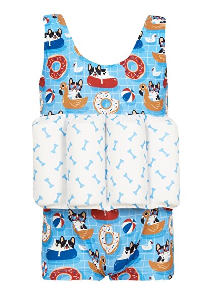 Verte Vallée French Bulldog Desenli Yüzme Öğretici Mayo