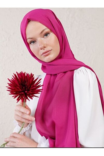 ALLURİNG Kadın Fuşya Janjan Şifon Abiye Şal