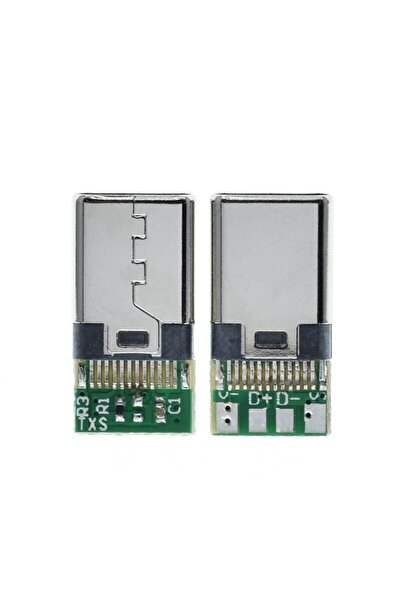 SONREYON 5 Adet Type-c Şarj Soketi 24 Pin (siyah Renk )