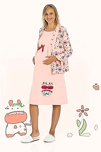 LİMİSSİ Σετ νυχτικού εγκυμοσύνης 95% βαμβακερό 2 τεμαχίων