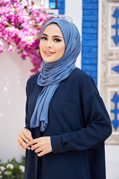Naciye Sultan Jersey Shawl Indigo Blue
