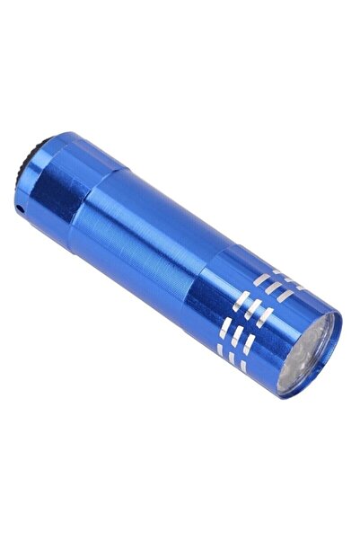 İNDİRİM CENTER 9 Led Metal Küçük El Feneri Mavi Taşınabilir Cep Feneri
