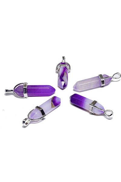 Tesbih Atölyesi Certified Nail Model Natural Purple Agate Stone Nail Necklace
