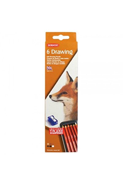 Derwent Drawing Pencil 6'li Teneke Kutu Çizim Kalemi