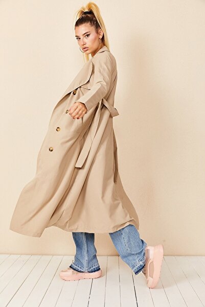HAKKE Trench Coat - Brown - Double-breasted