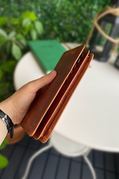 Modica Men's Tan Long Wallet Genuine Leather Portfolio with Phone Compartment Long Men's Wallet |   Boston