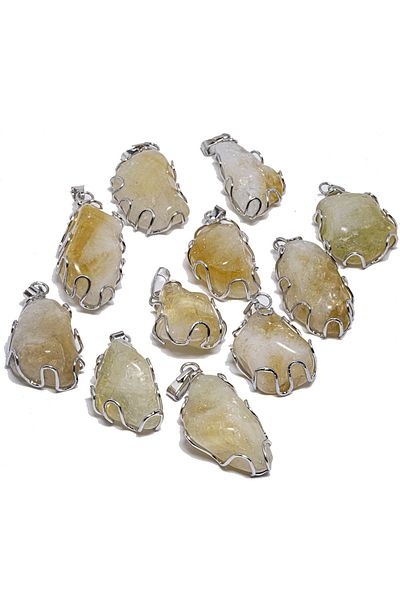 Tesbih Atölyesi Aaa Quality Natural Citrine Stone Necklace with Certified Silver Device - Hand Processing