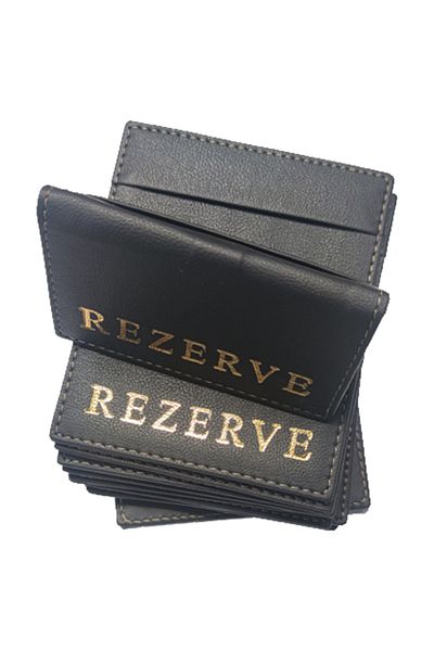 ankara menü (5 Pieces) Folding with Reserved Leather Pocket, Stacked Flat, Black, Gold Gilding Printing (5 PCS)