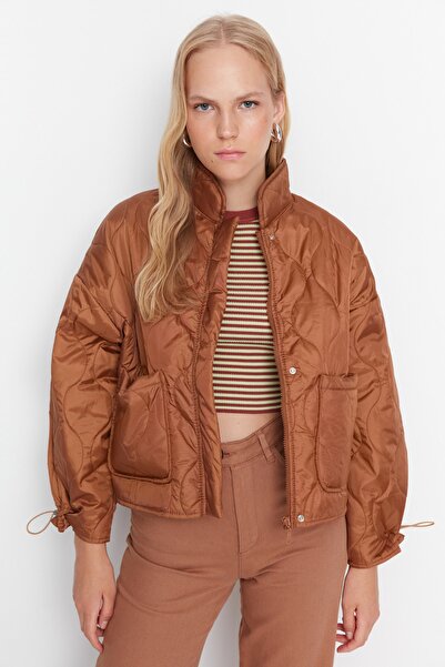 Trendyol Collection Winter Jacket - Brown - Puffer