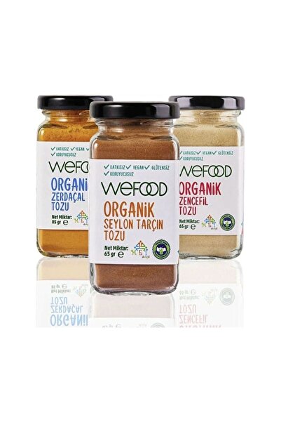 Wefood 3'lü Paket Organik Kit Baharat Seti 205 Gr(zerdeçal, Seylon Tarçın, Ze...