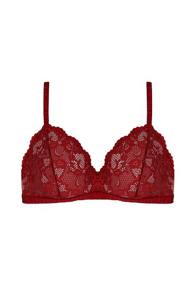 Magic Form 1680 Women's Red Without Underwire Sponge Triangle Model Lace Bralet Bra
