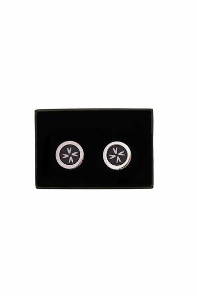 ALTINYILDIZ CLASSICS Erkek Gri Siyah Kol Düğmesi