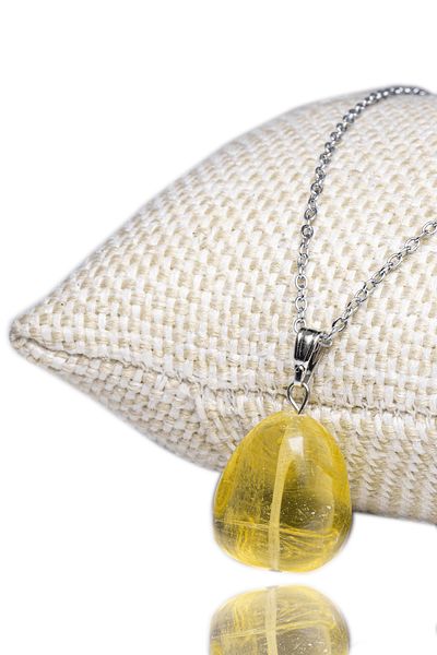 Tesbih Atölyesi Natural Lemon Quartz Stone Necklace