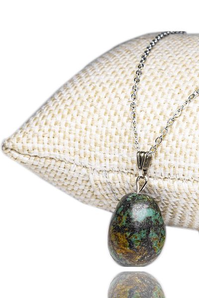 Tesbih Atölyesi Certified Natural African Turquoise Stone Necklace