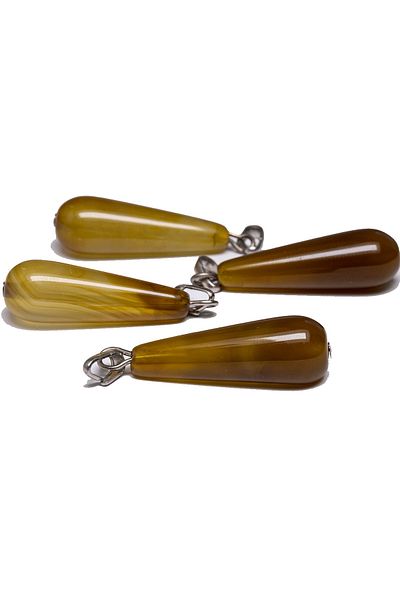 Tesbih Atölyesi Certified Drop Cut Natural Agate Stone Necklace