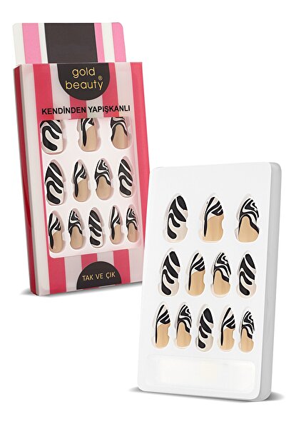 Gold Beauty Tak Ve Çık Kendinden Yapışkanlı Takma Tırnak & Tırnak Yapıştırıcı