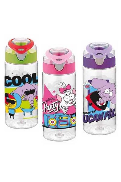 Gıpta Kral Şakir Patterned Tritan Flask with Straw 500cc 4-k222025