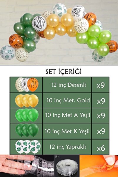 Patladı Gitti Safari Balon Zinciri Seti Konsept 11