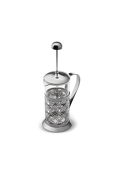 Cookplus 350 ml French Press with Black Flowers - Coffee Bean