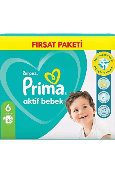 Prima عبوة حفاضات الأطفال النشطة مقاس 6 40 قطعة
