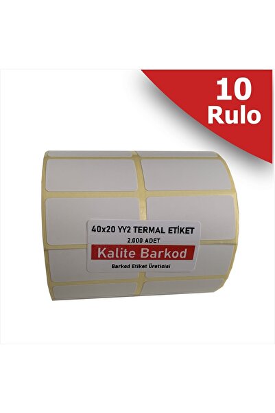 Kalite Barkod 40x20 Bočno pored sebe 2 Li Termalno Etikete | 10 Rolni Barcode...