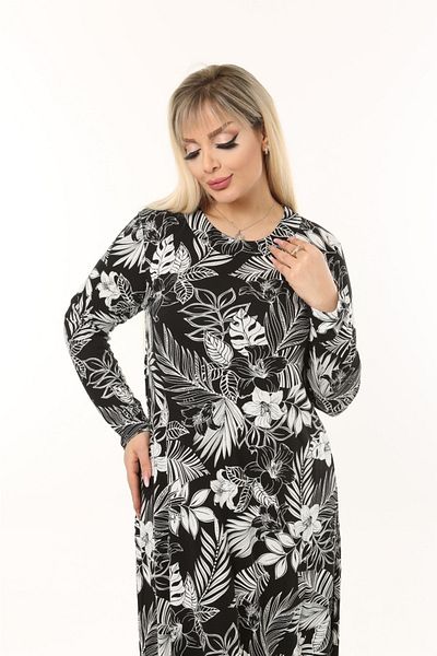 Mami Plus Size Long Sleeve (Suitable for Hijab) Long Viscose Combed Cotton Dress