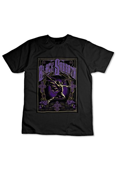 TeeDükkan Black Sabbath Siyah Baskılı Tişört
