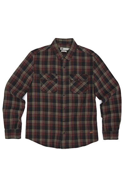 Lee Cooper Leonel Чоловіча ткана сорочка Синьо-бордова картата