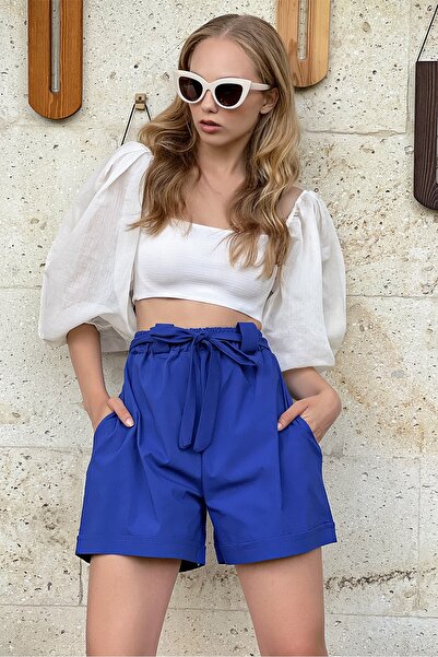 Trend Alaçatı Stili Shorts - Navy blue - Normal Waist