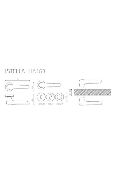 System Stella Altın - Yale (DIŞ KAPI) Rozetli Kapı Kolu - Hha163ro12y Gl