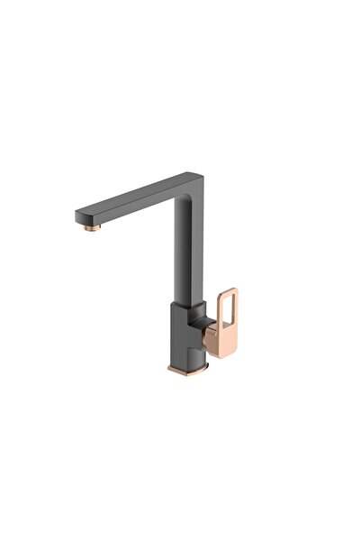 Bien Salvo Plus Colours Mutfak - Banyo Eviye Bataryası ( Döküm Çıkış Uçlu) Siyah - Rose Gold