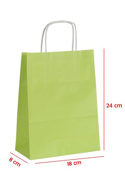 E Elmas Twist Handle Paper Bag Pistachio Green 18 X 8 X 24 (20 Pieces)