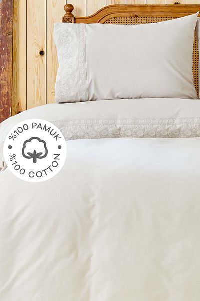 Karaca Home Σετ παπλωματοθήκη Marbella Mink 100% βαμβακερό διπλό κρεβάτι