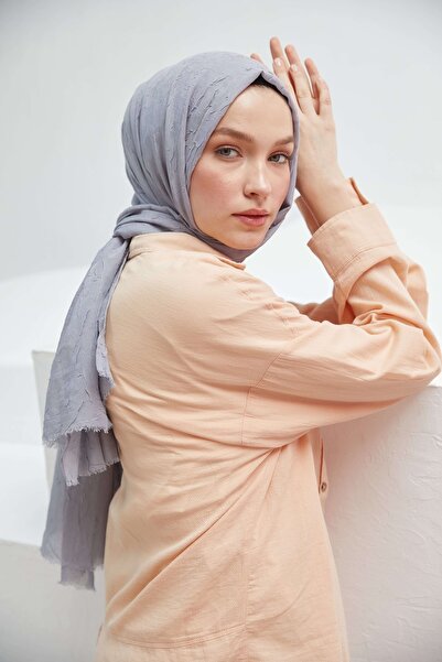 VALORSCARF Açık Gri Bambu Kraş Şal