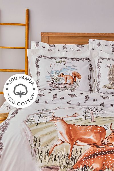 Karaca Home Комплект двоен юрган Legend Grove, кафяв, 100% памучен