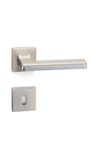 System Larıssa Saten Krom - Oda Tipi Rozetli Kapı Kolu - Hha100ro11n Nb-cr/nb