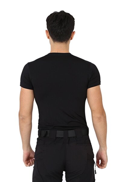 KORDAK Erkek Siyah Microfiber Tişört Kısa Kol Micro Spor Outdoor T Shirt