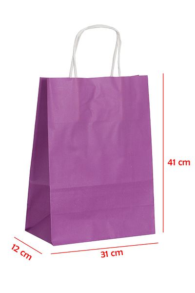 E Elmas Twist Handle Paper Bag Purple 31 X 12 X 41 (20 Pieces)